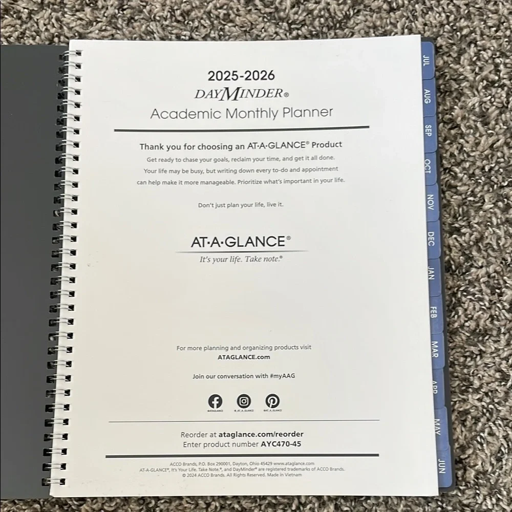 At-A-Glance Gray Academic Home Office Planner